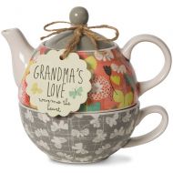 Pavilion Gift Company Bloom by Amylee Weeks 74071 Grandma - Teapot and Cup Combo