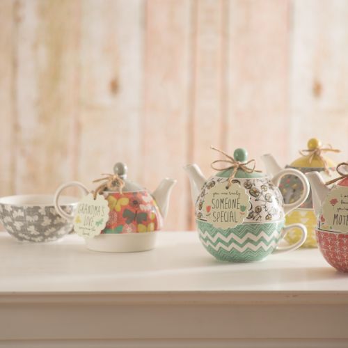  Pavilion Gift Company Bloom by Amylee Weeks 74071 Grandma - Teapot and Cup Combo