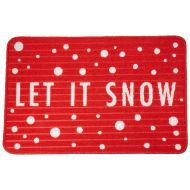Pavilion Gift Company Pavilion - Let It Snow Red Non-Slip Front Door Indoor Holiday Christmas Door Mat