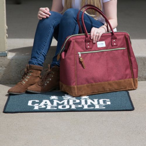  Pavilion Gift Company Pavilion - Camping People Dark Gray Door Mat