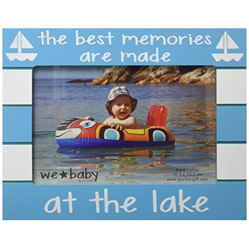  [아마존베스트]Pavilion Gift Company We Baby The Best Memories are Made at The Lake Picture Frame, Teal,...