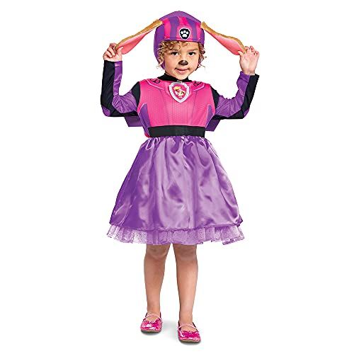  할로윈 용품Paw Patrol Skye Costume Hat and Jumpsuit for Girls, Deluxe Paw Patrol Movie Character Outfit with Badge