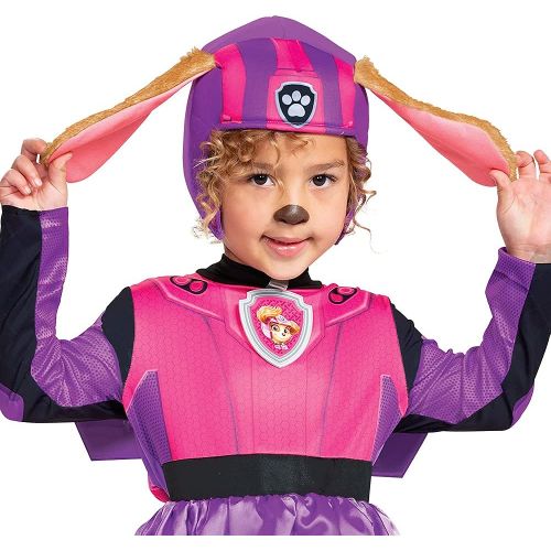  할로윈 용품Paw Patrol Skye Costume Hat and Jumpsuit for Girls, Deluxe Paw Patrol Movie Character Outfit with Badge