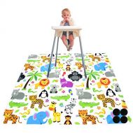 [아마존베스트]Paw Legend Washable Highchair Splat Floor Mat- Anti-Slip Silicone Spot Splash Mess Mat(53 X 53)-Food Catcher Art Craft Leak Proof Mat,Animal