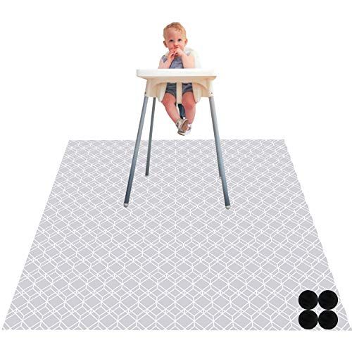  [아마존베스트]Paw Legend Washable Highchair Splat Floor Mat- Anti-Slip Silicone Spot Splash Mess Mat(53 X...