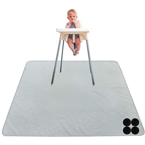  [아마존베스트]Paw Legend Washable Highchair Splat Floor Mat- Anti-Slip Silicone Spot Splash Mess Mat(53 X...