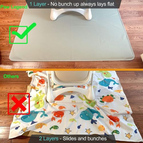  [아마존베스트]Paw Legend Washable Highchair Splat Floor Mat- Anti-Slip Silicone Spot Splash Mess Mat(53 X...