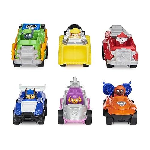  PAW Patrol, True Metal Movie Gift Pack of 6 Collectible Preschool Toys, 1:55 Scale Die-Cast Toy Cars, Kids Toys for Boys & Girls Ages 3 and up