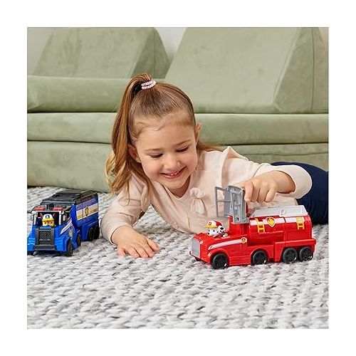  Paw Patrol, Big Truck Pup’s Marshall Transforming Toy Trucks with Collectible Action Figure, Kids Toys for Ages 3 and up