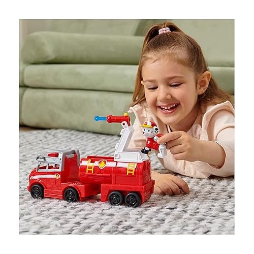  Paw Patrol, Big Truck Pup’s Marshall Transforming Toy Trucks with Collectible Action Figure, Kids Toys for Ages 3 and up