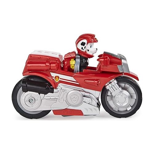  Paw Patrol, Moto Pups Marshall’s Deluxe Pull Back Motorcycle Vehicle with Wheelie Feature and Toy Figure