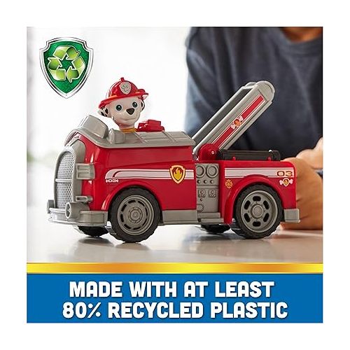  Paw Patrol, Marshall’s Firetruck, Toy Truck with Collectible Action Figure, Sustainably Minded Kids Toys for Boys & Girls Ages 3 and Up