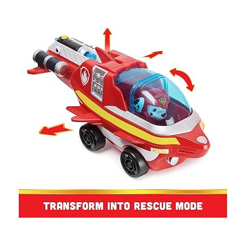  Paw Patrol Aqua Pups Marshall Transforming Dolphin Vehicle with Collectible Action Figure, Kids Toys for Ages 3 and up