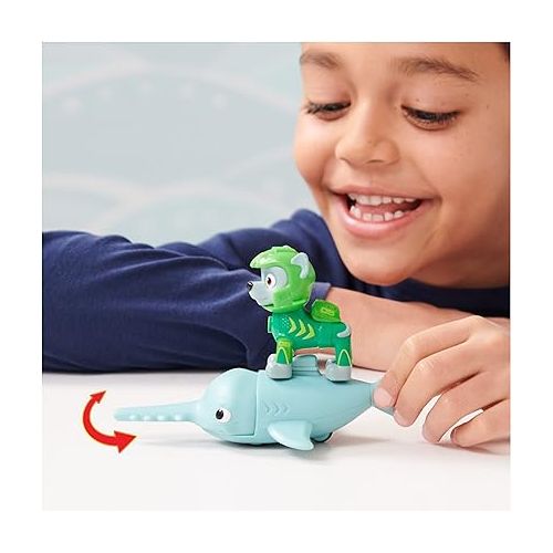  Paw Patrol, Aqua Pups Rocky and Sawfish Action Figures Set, Kids Toys for Ages 3 and up