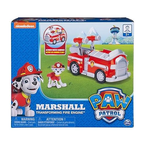  Paw Patrol Marshall's Transforming Fire Truck with Pop-Out Water Cannons, for Ages 3 and Up
