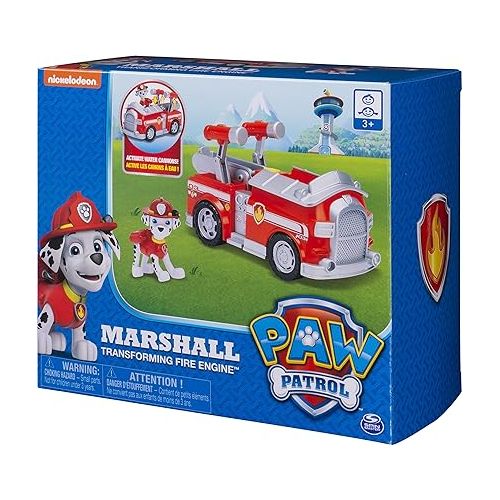  Paw Patrol Marshall's Transforming Fire Truck with Pop-Out Water Cannons, for Ages 3 and Up