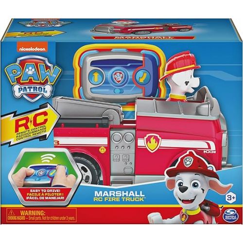  Paw Patrol, Marshall Remote Control Fire Truck with 2-Way Steering, for Kids Aged 3 and Up