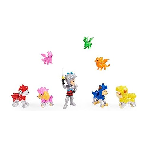  Paw Patrol, Rescue Knights Ryder and Pups Figure Gift Pack with 8 Toy Figures, Kids Toys for Ages 3 and up