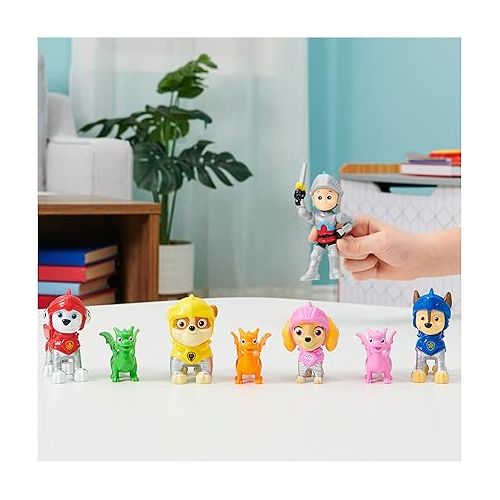  Paw Patrol, Rescue Knights Ryder and Pups Figure Gift Pack with 8 Toy Figures, Kids Toys for Ages 3 and up