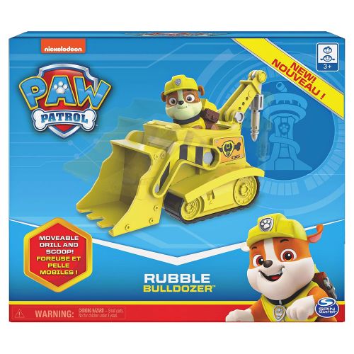  [아마존베스트]Paw Patrol, Rubble’s Bulldozer Vehicle with Collectible Figure, for Kids Aged 3 and Up