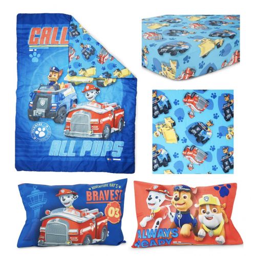  [아마존베스트]Paw Patrol Paw Patrol Calling All Pups 4-Piece Toddler Bedding Set