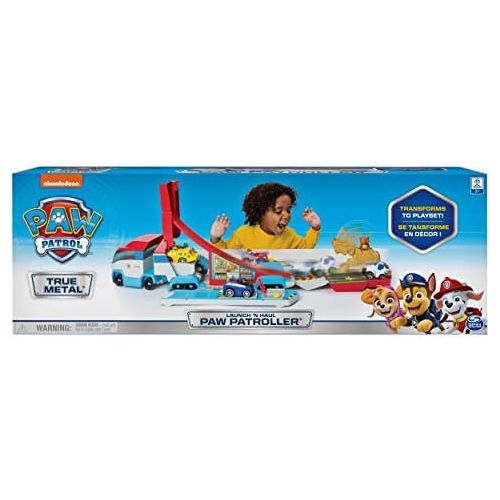  [아마존베스트]Paw Patrol, Launch’N Haul Paw Patroller, Transforming 2-in-1 Track Set for True Metal Die-Cast Vehicles