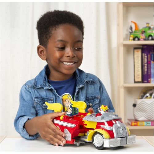  Paw Patrol, Mighty Pups Super Paws Marshall’s Powered Up Fire Truck Transforming Vehicle