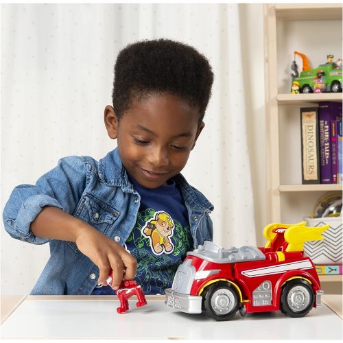  Paw Patrol, Mighty Pups Super Paws Marshall’s Powered Up Fire Truck Transforming Vehicle