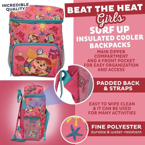  Paw Patrol Insulated Cooler Backpacks, Two Mesh Pockets, Adjustable Straps