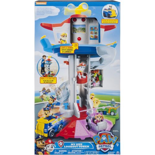  Nickelodeon PAW Patrol My Size Lookout Tower with Exclusive Vehicle, Rotating Periscope & Lights & Sounds