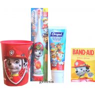Paw Patrol Childrens Oral Hygiene Care Set Powered Toothbrush & Fluoride Toothpaste, Band Aids...