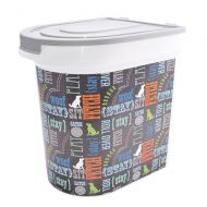 Paw Prints 26 Pound Pet Food Storage Container, Bone Design, Includes 1 Cup Measured Scoop, 15.5 x 13.25 x 16.75 Inches (37185)