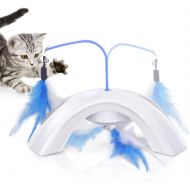 [아마존 핫딜] [아마존핫딜]PAWABOO Feather Teaser Cat Toy, Interactive Feather Wand Cat Toy Flying Feather Cat Catcher with Extra Long Wand and Small Bell, Fun Exerciser Playing Toy for Kitten or cat.