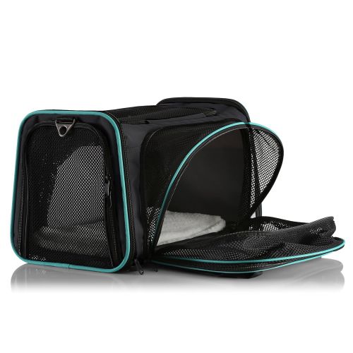  Pawdle Dual Expandable Pet Carrier with Soft Sided Crate for Small Animals