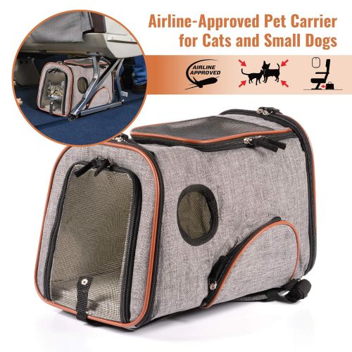  Pawfect Pets Soft-Sided Pet Carrier Backpack for Small Dogs and Cats Airline-Approved, Designed for Travel, Hiking, Walking & Outdoor Use