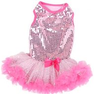 PAWPATU Sparkle Petti Dress with Hot Ruffles for Dogs