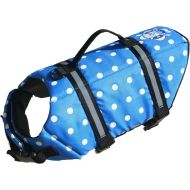 Paws Aboard Designer Dog Life Jacket in Blue Polka Dot Size: XX-Small (Dogs up to 6 lbs)