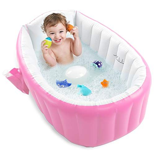  [아마존베스트]Baby Inflatable Bathtub, Pawsky Portable Infant Toddler Bathing Tub Non Slip Travel Bathtub Mini Air...