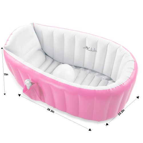  [아마존베스트]Baby Inflatable Bathtub, Pawsky Portable Infant Toddler Bathing Tub Non Slip Travel Bathtub Mini Air...