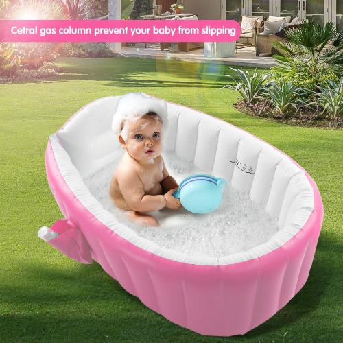  [아마존베스트]Baby Inflatable Bathtub, Pawsky Portable Infant Toddler Bathing Tub Non Slip Travel Bathtub Mini Air...