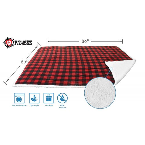  Pawsse Waterproof Dog Blanket,Pee Proof Pet Blankets Cover for Couch Bed Sofa,Reversible Furniture Protector Sherpa for Small Medium Large Dogs Puppy Cat