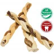 Pawstruck 7 Bully Stick Rawhide Braids for Dogs - Natural Bulk Dog Dental Treats & Healthy Chew Bones for Aggressive & Passive Chewers, Beef Best Low Odor Thick Pizzle Stix
