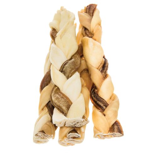  Pawstruck 7 Bully Stick Rawhide Braids for Dogs - Natural Bulk Dog Dental Treats & Healthy Chew Bones for Aggressive & Passive Chewers, Beef Best Low Odor Thick Pizzle Stix