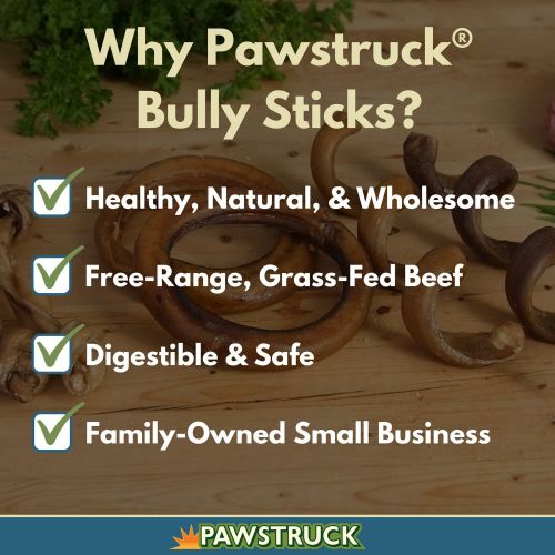  Pawstruck Bully Stick Rings - Natural Bulk Dog Dental Treats & Healthy Chew, Best Thick Low-odor Pizzle Stix, Free Range & Grass Fed Beef