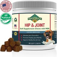 Pawstruck Natural Hip and Joint Supplement for Dogs in Bulk - Soft Chew Supports Overall Joint Health, Glucosamine for Dogs w/Chondroitin & MSM for Healthy Canines, Made in USA