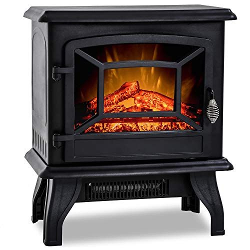  PayLessHere 20 H Electric Fireplace Heater,Electric Fireplace Adjustable Color Curve Glass Wall Mounted and Standing Fireplace Adjustable w/Remote
