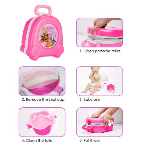  [아마존베스트]Pazaka The Latest Baby Toilet Cute Portable Cartoon Travel Potty Car Squatting Children Potty Training Girl Boy...