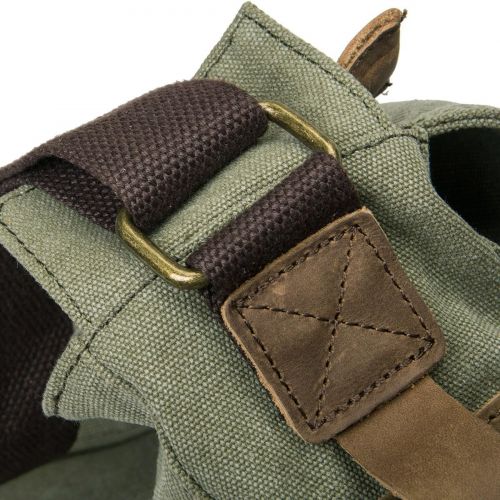  Peacechaos Mens Canvas Camera Bag Leather DSLR SLR Camera Case Vintage Camera Messenger Bag Shoulder Bag Sling Bag (Army Green)