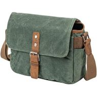 Peacechaos Camera Bag, SLR DSLR Waterproof Canvas Camera Case, Vintage Padded Shoulder Bag for Women and Men (Green)