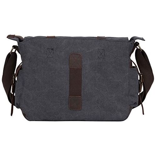  Peacechaos Mens Canvas Camera Bag Leather DSLR SLR Camera Case Vintage Camera Messenger Bag Shoulder Bag Sling Bag